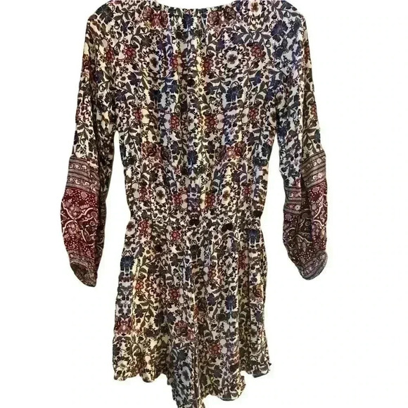 American Eagle Women's Paisley Long Sleeves Boho Romper Jumpsuit Size XS - Picture 6 of 8